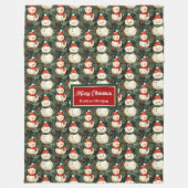 Spielend Wasserfarbe Schneemann Deep Sage Green Re Fleecedecke (Vorderseite)