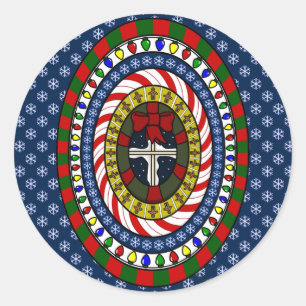 Spielend Weihnachtsaufkleber Runder Aufkleber