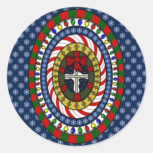 Spielend Weihnachtsaufkleber Runder Aufkleber (Vorderseite)