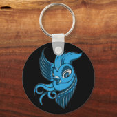 Spielend zwei Toned Blue Bird Schlüsselanhänger (Vorderseite)