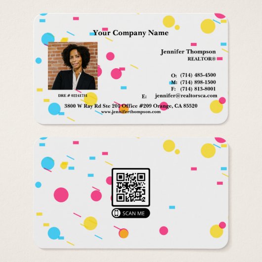 Spielende Abstrakte Memphis Rounded Business Card (Vorne & Hinten)