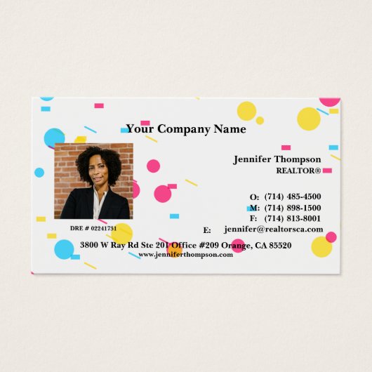 Spielende Abstrakte Memphis-Visitenkarte (Vorderseite)