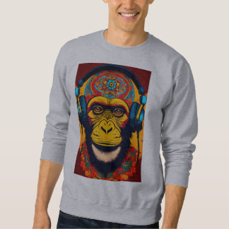Spielende Affen Print T - Shirt Spaß, stilvoll und