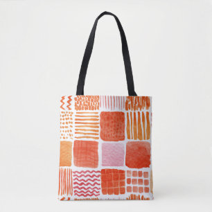 Spielende Aquarellplätze   Warm Boho Abstrakt Tasche