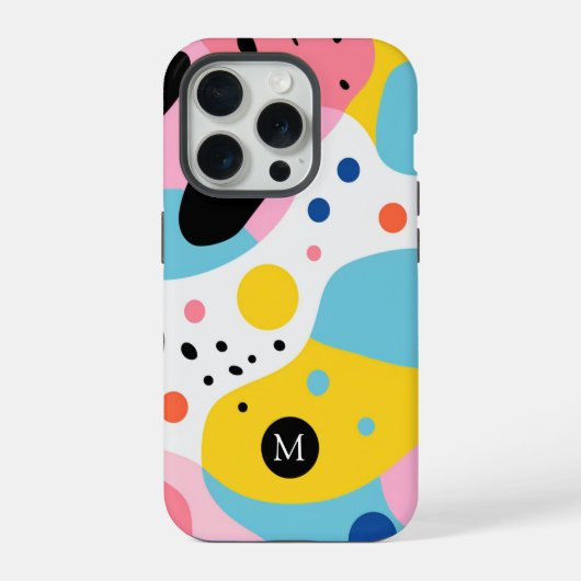 Spielende Bio Formen| Monogramm iPhone Hülle (Rückseite)