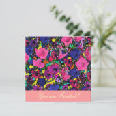 Spielende Blume ~ Einladungen (Stehend Vorderseite)