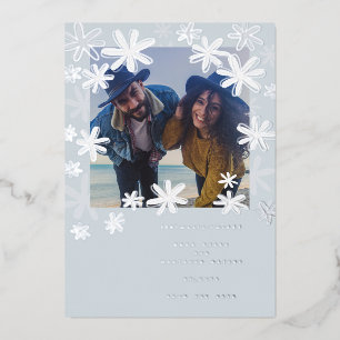 Spielende Blume Save the Date Karte