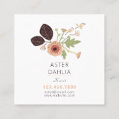 Spielende Blumencreme Rosa Gemusterte Blume Quadratische Visitenkarte (Rückseite)