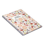 Spielende Blumenmischung Pfirsichgrüne Illustriert Notizblock (Rechte Seite)