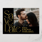 Spielende Briefe FOIL Wedding Save the Date Card Folieneinladung (Vorderseite)