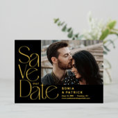 Spielende Briefe FOIL Wedding Save the Date Card Folieneinladung (Stehend vorne)