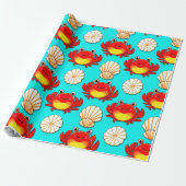 Spielende Cartoon Crabs und Seashells Muster Geschenkpapier (Ungerollt)