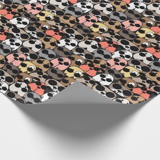 Spielende Cartoon Hunde Geschenkpapier (Ecke)