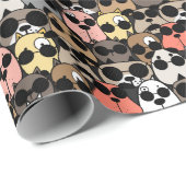 Spielende Cartoon Hunde Geschenkpapier (Rolleneckpunkt)