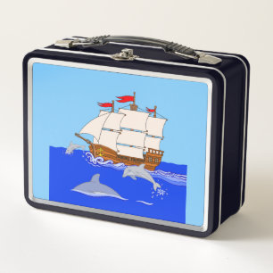 Spielende Delphine - Metal Lunch Box