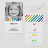 Spielende Farbenspielkarte / Datumskarte Telefonnummerkarte (Vorne/Hinten)