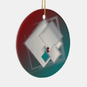 Spielende Fibonacci-Quadrate Keramik Ornament (Rechts)