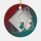 Spielende Fibonacci-Quadrate Keramik Ornament (Vorne)