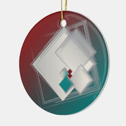 Spielende Fibonacci-Quadrate Keramik Ornament (Links)