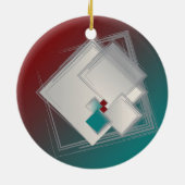 Spielende Fibonacci-Quadrate Keramik Ornament (Hinten)