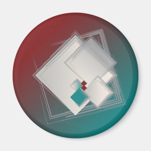 Spielende Fibonacci-Quadrate Magnet (Vorne)
