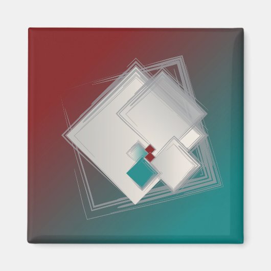 Spielende Fibonacci-Quadrate Magnet (Vorne)