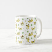 Spielende gelbe Katzen Muster Kaffeetasse (VorderseiteRechts)