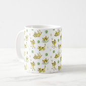 Spielende gelbe Katzen Muster Kaffeetasse (Vorderseite Links)