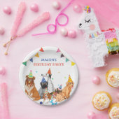 Spielende Gruppe von Hunderassen Party Geburtstag Pappteller (Party)