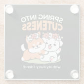 Spielende Hunde mit Blume Kronen - Fun Spring Them Glasuntersetzer (Rückseite)