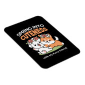 Spielende Hunde mit Blume Kronen - Fun Spring Them Magnet (Rechte Seite)