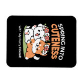 Spielende Hunde mit Blume Kronen - Fun Spring Them Magnet (Horizontal)