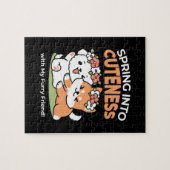 Spielende Hunde mit Blume Kronen - Fun Spring Them Puzzle (Horizontal)