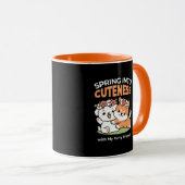 Spielende Hunde mit Blume Kronen - Fun Spring Them Tasse (VorderseiteRechts)