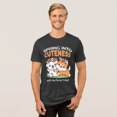 Spielende Hunde mit Blume Kronen - Fun Spring Them Tri-Blend Shirt (Vorderseite voll)