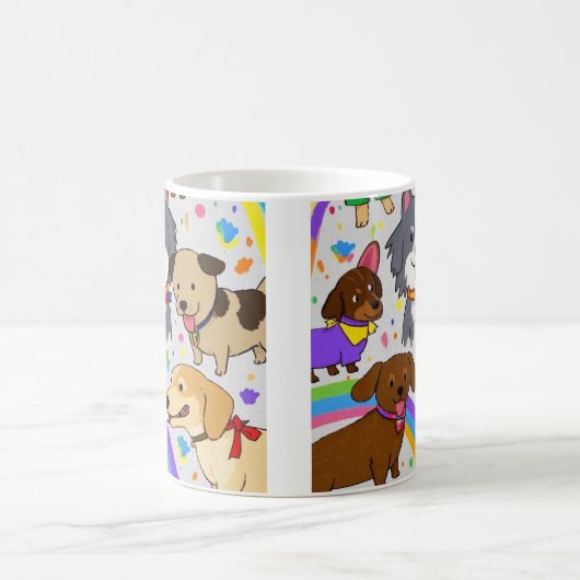 Spielende Hunde Welpen Kaffeetasse (Mittel)