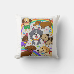 Spielende Hunde Welpen Kissen