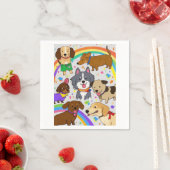 Spielende Hunde Welpen Serviette (Beispiel)