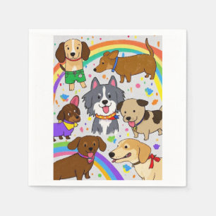 Spielende Hunde Welpen Serviette