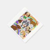 Spielende Hunde Welpen Serviette (Ecke)