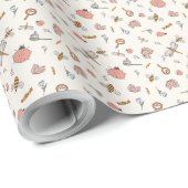 Spielende Insekten | Bienen, Bugs und Blume zum Ge Geschenkpapier (Rolleneckpunkt)