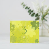 Spielende irische Kleeblätter Hochzeitkarte für Ti Postkarte (Stehend Vorderseite)