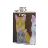 Spielende Kätzchen Flachmann (Links)