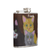 Spielende Kätzchen Flachmann (Rechts)