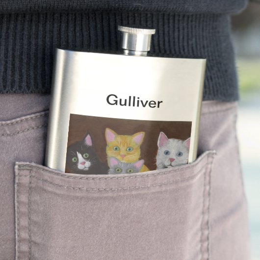 Spielende Kätzchen Flachmann (Beispiel)