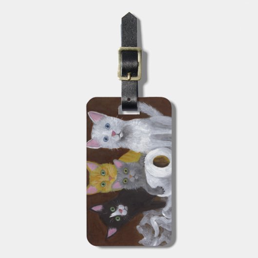 Spielende Kätzchen Gepäckanhänger (Vorderseite vertikal)