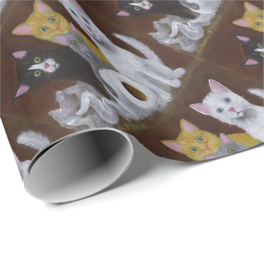 Spielende Kätzchen Geschenkpapier (Rolleneckpunkt)