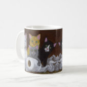Spielende Kätzchen Kaffeetasse (Vorderseite Links)