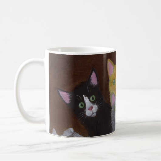 Spielende Kätzchen Kaffeetasse (Links)