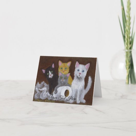Spielende Kätzchen Karte (Vorderseite)